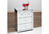 Diamond Mirrored Bedside Table 3 Drawer