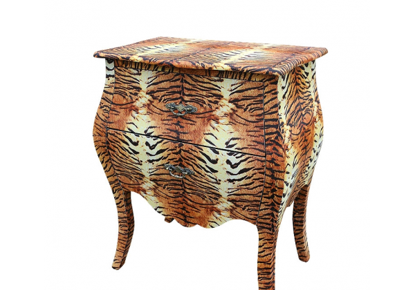 Lounge Lizard 2 Drawer Tiger Bombe Chest