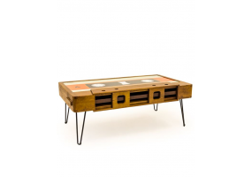 SOLID WOOD RETRO CASSETTE COFFEE TABLE