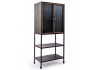 Black and Antique Gold "Orwell" Tall Cabinet with Shelves
