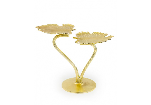 Gilded Double Ginkgo Leaf Side Table