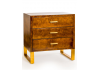 Dark Wooden Chest of Drawers with Brass Style Detailing