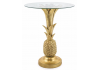 Gold Pineapple Glass Top Side Table