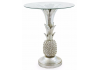 Silver Pineapple Glass Top Side Table