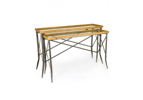 Shoreditch Metal and Wood Set of 2 Console Tables