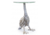 Antiqued Silver Goose Side Table