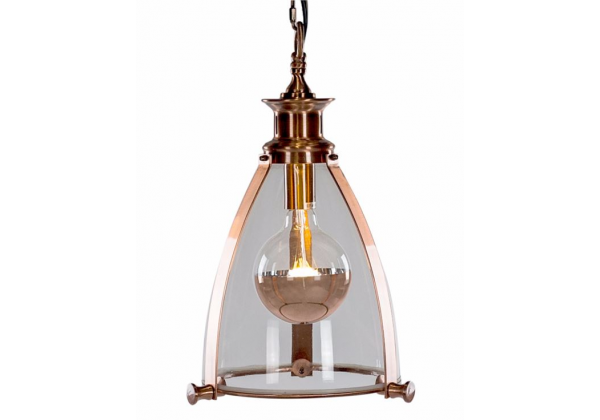 Copper and Glass Lantern Ceiling Light