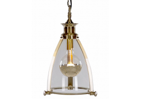 Brass and Glass Lantern Ceiling Light