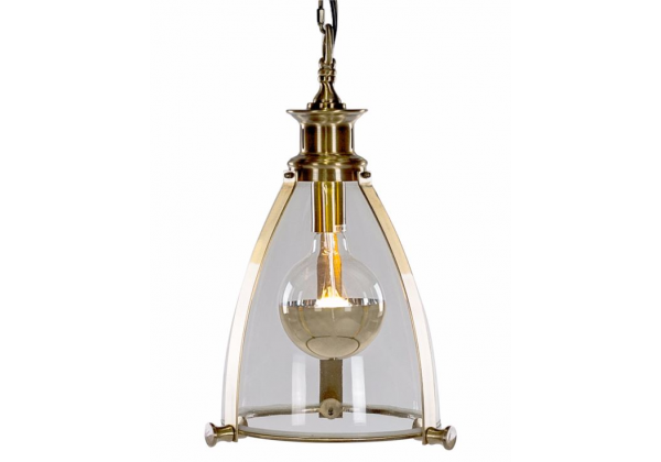 Brass and Glass Lantern Ceiling Light