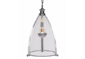 Chrome and Glass Large Lantern Ceiling Light