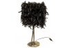 Antique Silver Large Bird Leg Table Lamp with Black Feather Shade