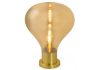 Large Gold Glass Edison Table Lamp on Brass Base (Large LED Filament Bulb Included)