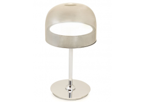 Chrome with Smoked Glass Domed Desk Lamp (Built in LED bulbs)