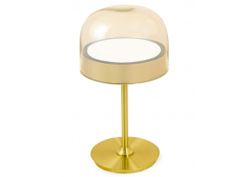 Brass with Gold Glass Domed Desk Lamp (Built in LED bulbs)
