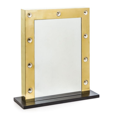 Large Brass Hollywood Table Mirror