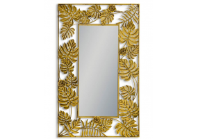 Gold Tropical Leaf Rectangular Wall Mirror