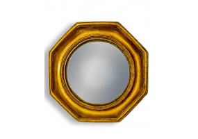 Antiqued Gold Octagonal Framed Convex Mirror