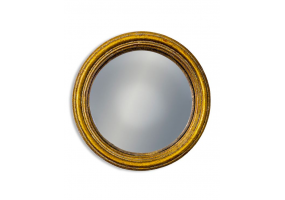 Antiqued Gold Thin Framed Small Convex Mirror