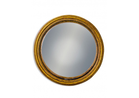 Antiqued Gold Thin Framed Large Convex Mirror