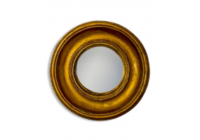 Antiqued Gold Deep Framed Small Convex Mirror
