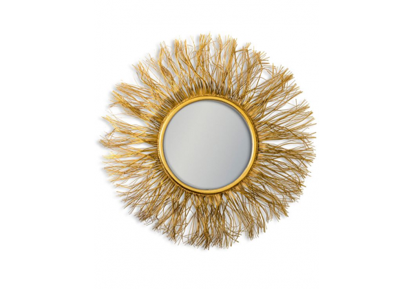 Antique Gold Wire Sunburst Wall Mirror