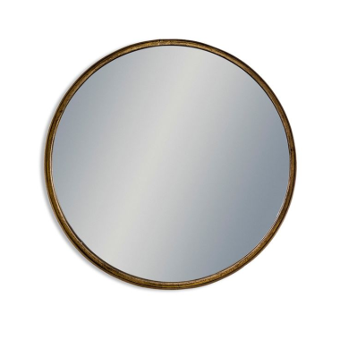 Large Black and Bronze Deep Framed Cylinder Mirror