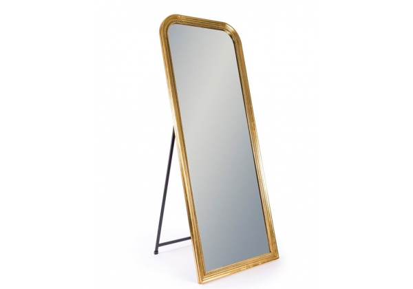 Antique Gold Beaded Wall & Freestanding Mirror
