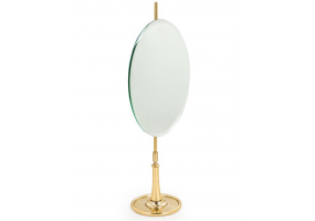 Oval Table Mirror on Brass Stand