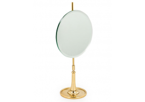 Round Table Mirror on Brass Stand