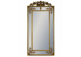 Tall Gold French with Crest Mirror