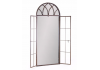 Antiqued Iron Tall Arch Window Metal Mirror