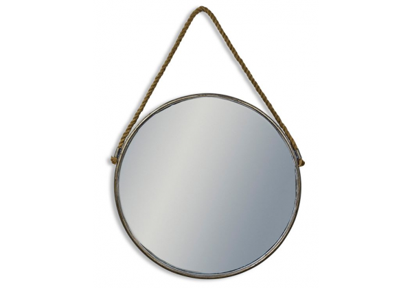 Rustic Metal Extra Large Mirror with Rope
