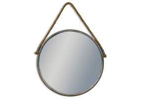 Rustic Metal Large Mirror with Rope