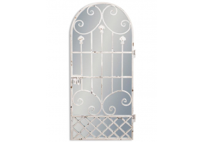 Rustic Chantilly White Tall Garden Gate Wall Mirror