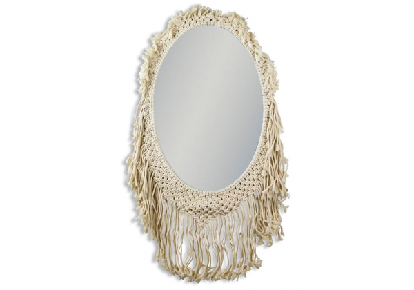 Oval Woven Framed Wall Mirror