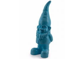 Bright Blue Standing Gnome Figure
