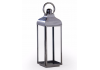 Large Square Polished Steel and Glass Lantern