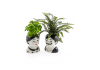 Black and White S/2 Large Man and Woman Ceramic Pots