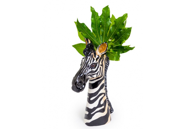 Ceramic Zebra Head Vase