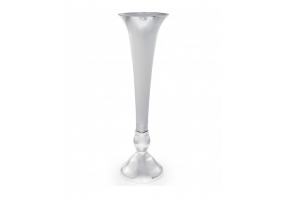 Large Silvered Fluted Glass Vase