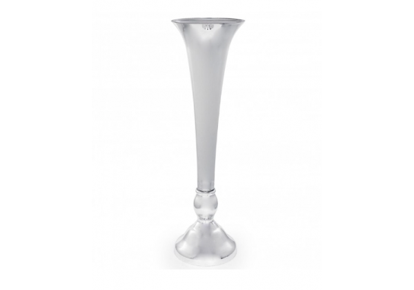 Large Silvered Fluted Glass Vase