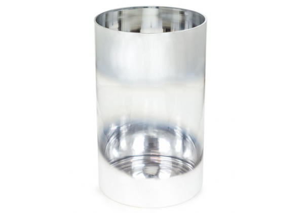 Large Silvered Round Glass Vase