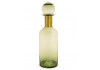 Tall Green Glass Apothecary Bottle with Brass Neck
