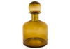 Large Brown Glass Apothecary Bottle with Brass Neck