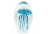 Large Blue Jellyfish Glass Paperweight with Gift Box