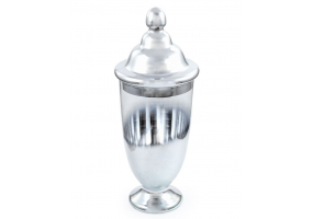 Small Silvered Glass Jar with Lid