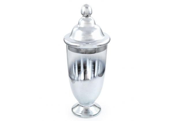Small Silvered Glass Jar with Lid