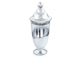 Large Silvered Glass Jar with Lid