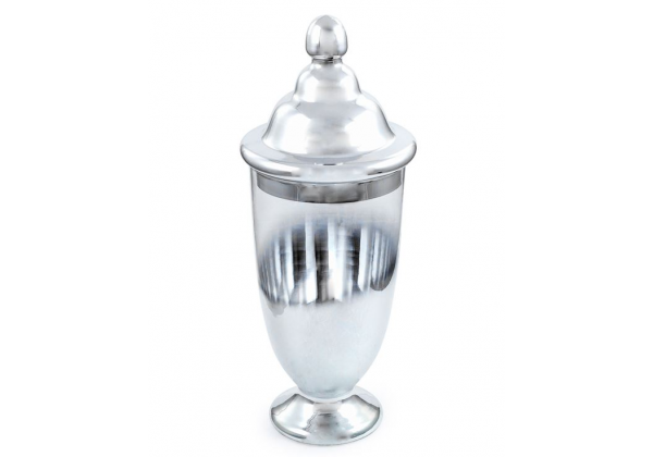Large Silvered Glass Jar with Lid