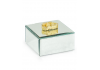 Square Mirrored Jewellery Box with White Rock Handle